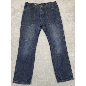BURTON London Dungaree Jeans Size‎ W38 L34 Mens Blue Denim Cotton Straight Leg